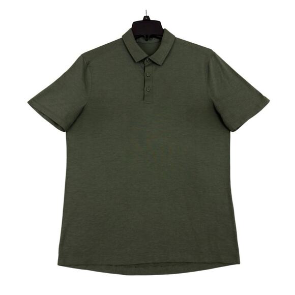Lululemon Evolution Polo Mens Medium Green Performance Golf Athleisure Casual - Picture 1 of 8